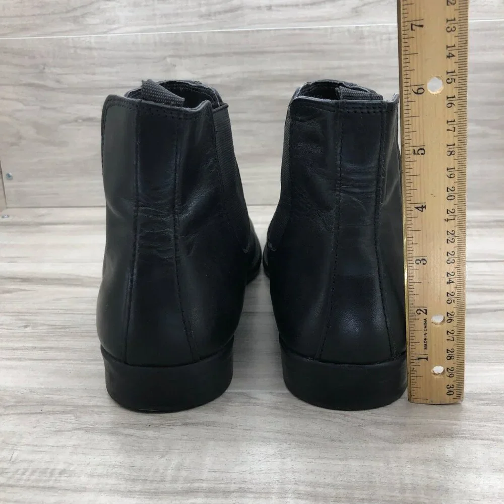 Franco Fortini Ankle Boots Mens 9 Black Leather Slip On Chelsea